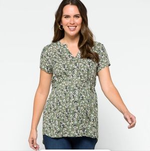 Full Moon Maternity Floral tie waist blouse